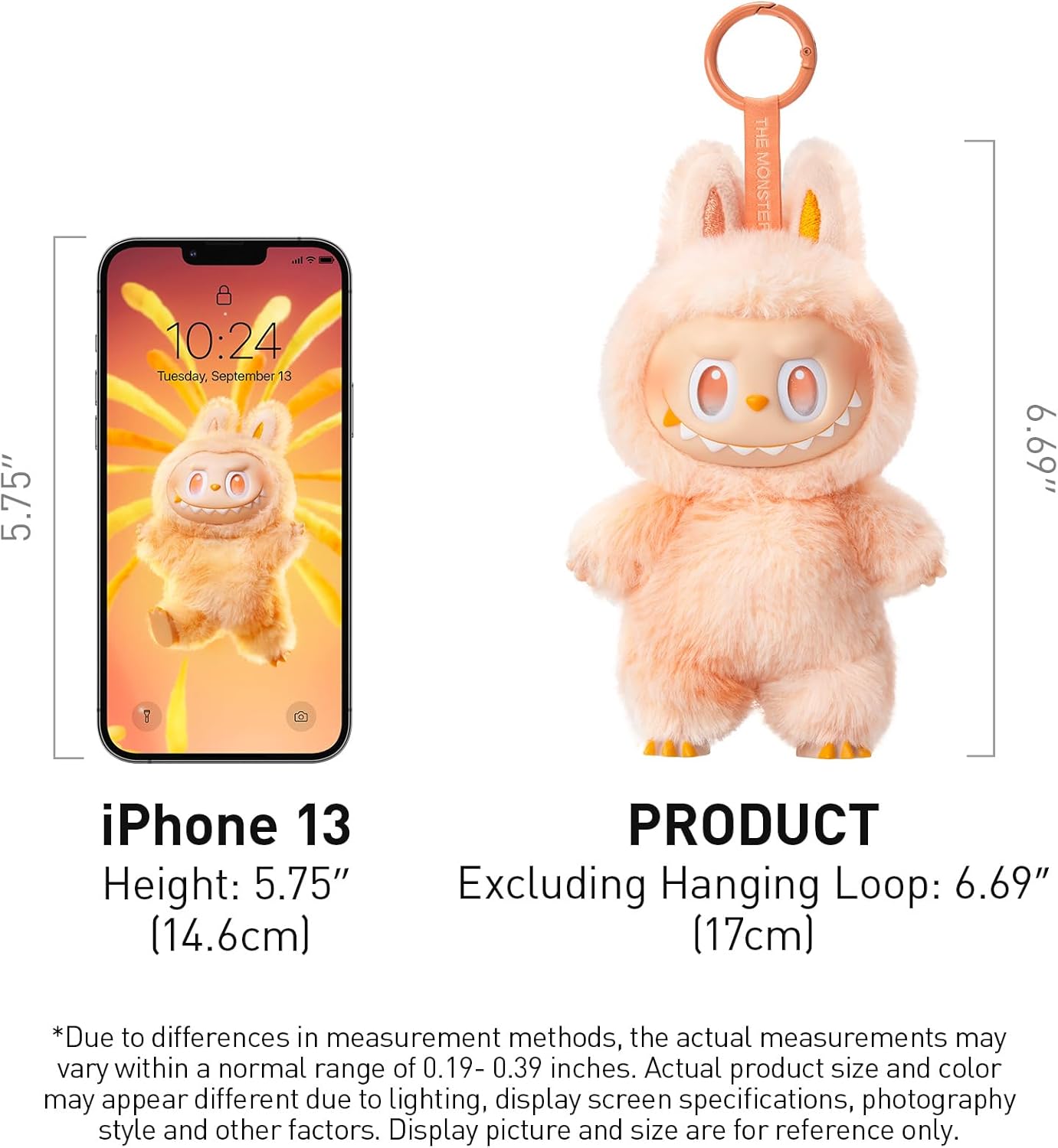 POP MART Monsters Big in Energy Series Vinyl Plush Pendant Blind Box Blind Box Random Design Action Figure Collectors Toy Home Decoration, Single Box