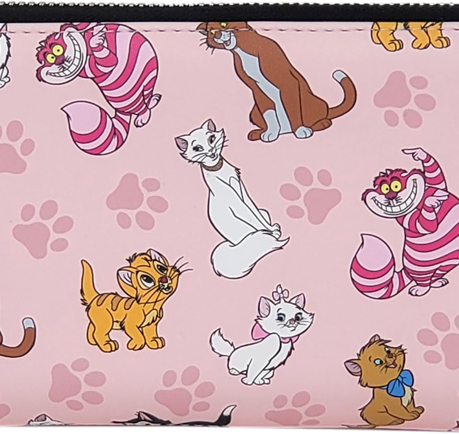 Loungefly Disney Cats - Cartera con cremallera tipo clutch de piel sintética
