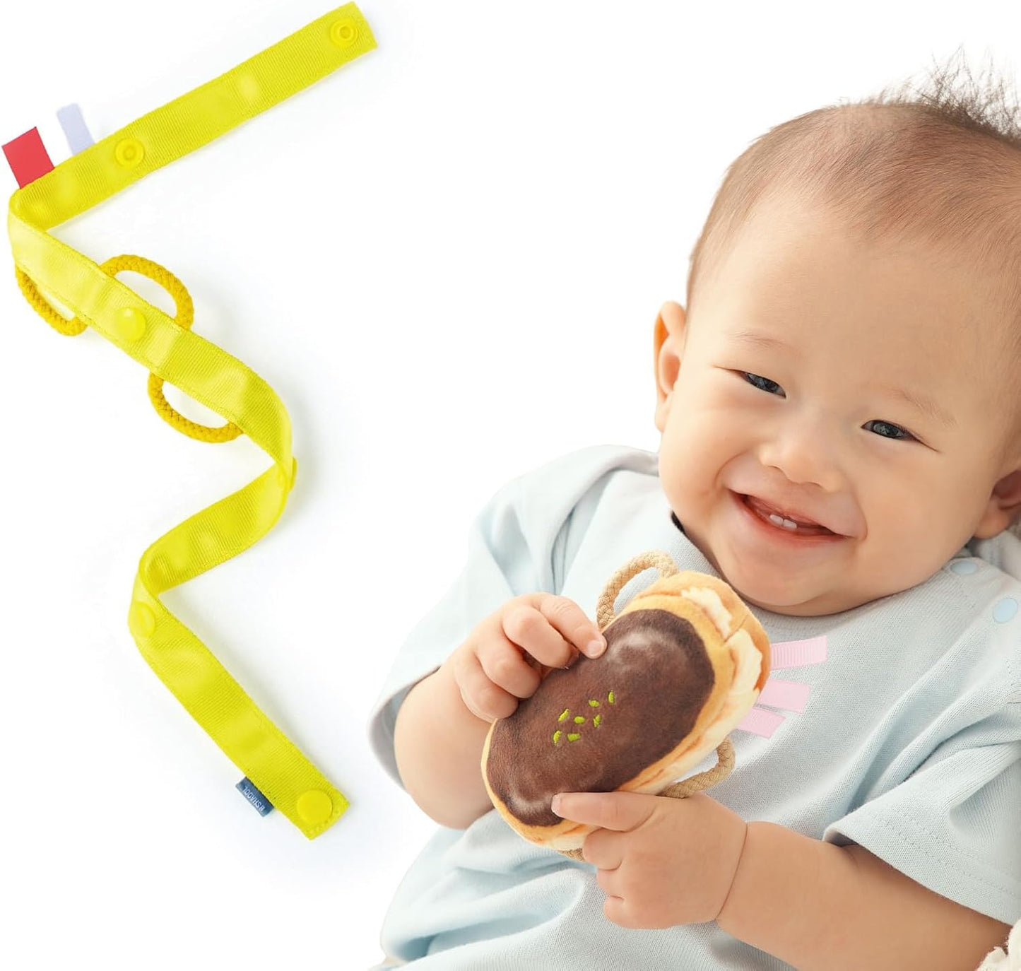 Chaol S11598 Recommended Set, Wakka Rattle + Wakka Strap (Eclair + Hiro/0 Years Old Baby) Baby, Newborn, Educational Toy, First Toy, Rattle, Fall Prevention, Lost Prevention, Toy, Present, Gift,