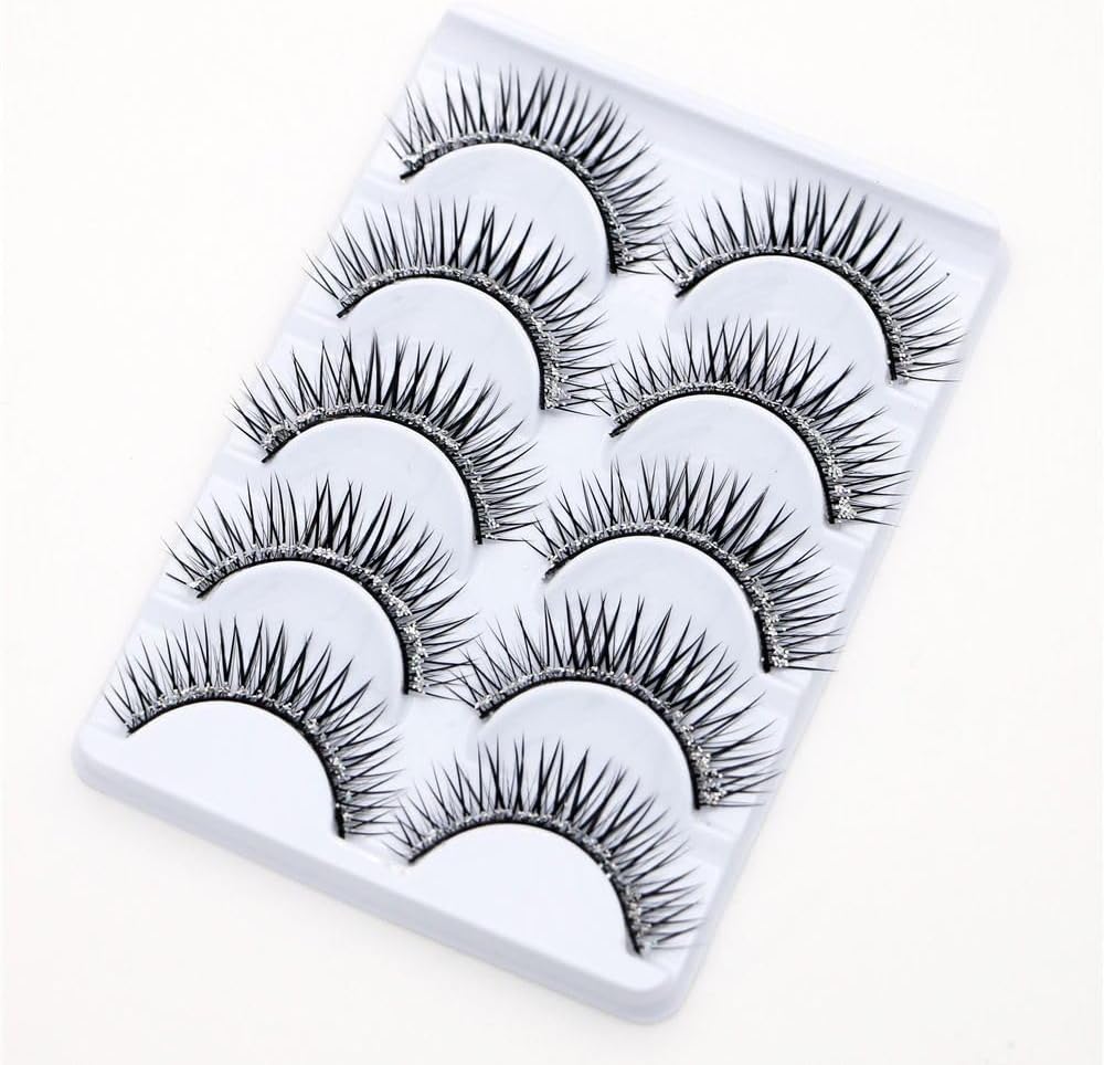 5 Pairs Soft False Eyelashes Natural 3D False Eyelashes Shiny Makeup Party Extensions with Eyelashes