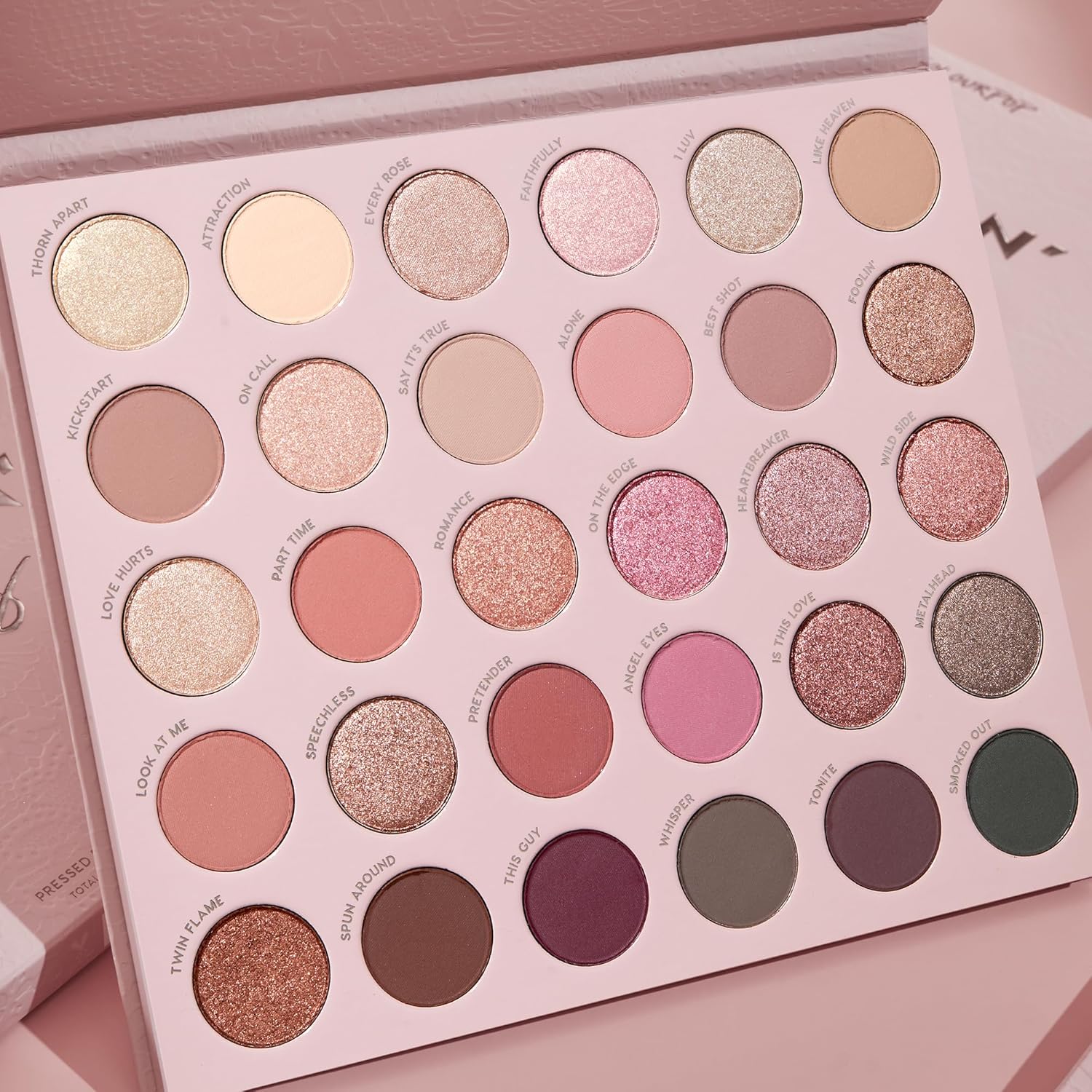 ColourPop Smoke N Roses Paleta de sombras de ojos, tonos rosey y ahumados con acabados metálicos y mate, maquillaje de ojos de alto pigmento con una fórmula de larga duración (1.16 onzas)