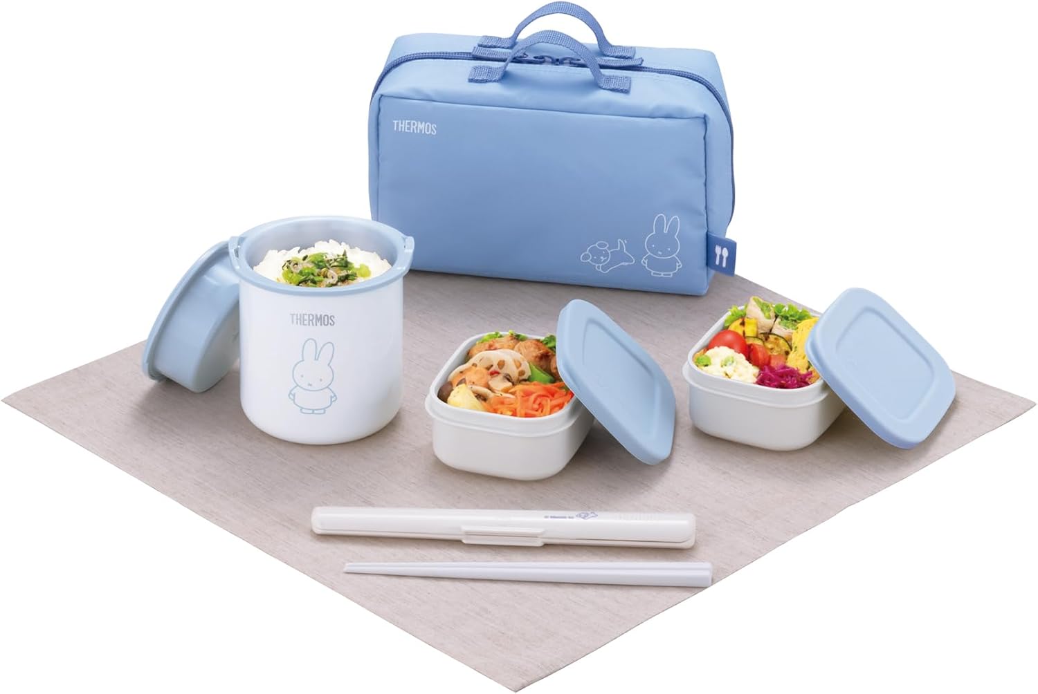 Thermos DBQ-257B ASB Thermal Lunch Box, 250 ml, Ash Blue, Miffy