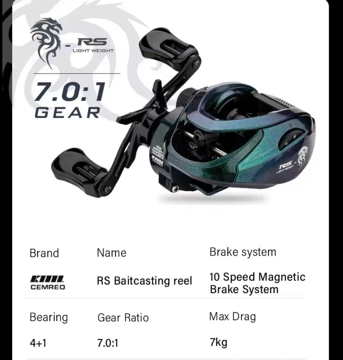 CEMREO セムレオ RS 軽量155g ベイトリール +フィネススプール付 ベイトフィネス リール BFS