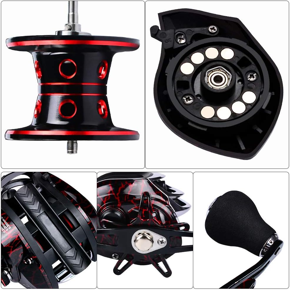 18+1 BB Ball Bearing 7.1:1 Portable Fishing Reel Baitcasting Reel Left/Right Hand Fishing Baitcasting Reel, Right Hand