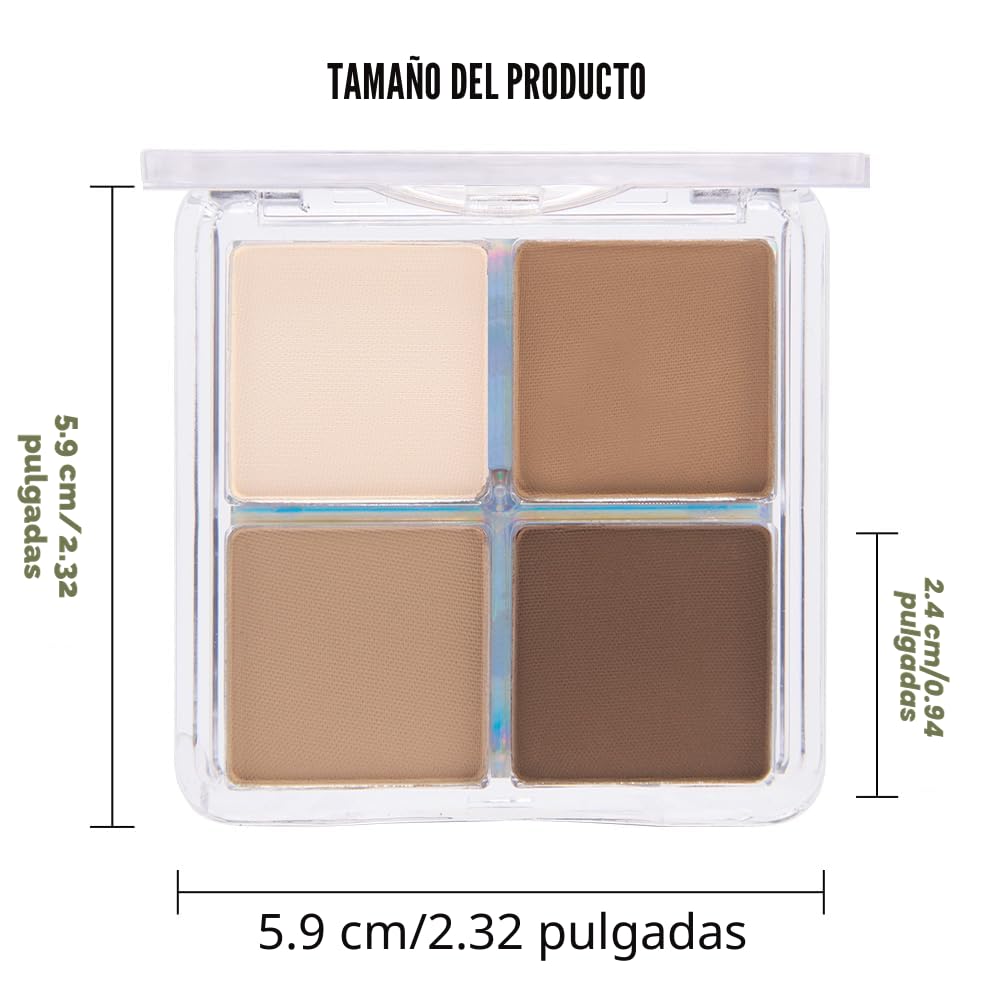 evpct - Paleta de sombra de ojos cuadrada en polvo mate marrón desnudo, rosa desnudo claro, marrón oscuro natural, sombra de ojos mate ahumada de alta pigmentación, mini paleta de maquillaje para