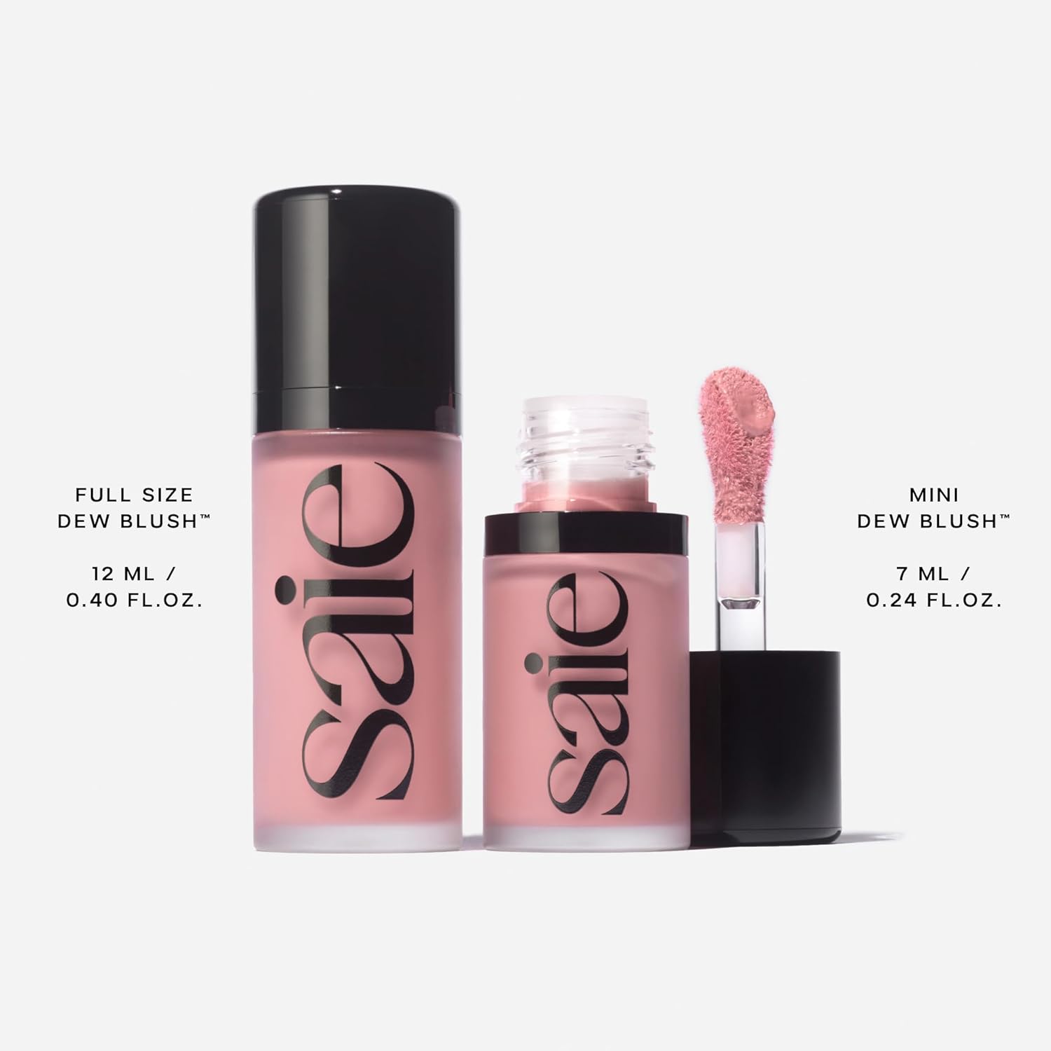 Saie Mini Dew Liquid Blush for Cheeks - Hydrating Cream Blush Stick with a Blendable + Buildable Formula - Skincare Infused Dewy Cheek Tint for a Natural Flush - Clean, Vegan Makeup - Sweetie (.24 oz)