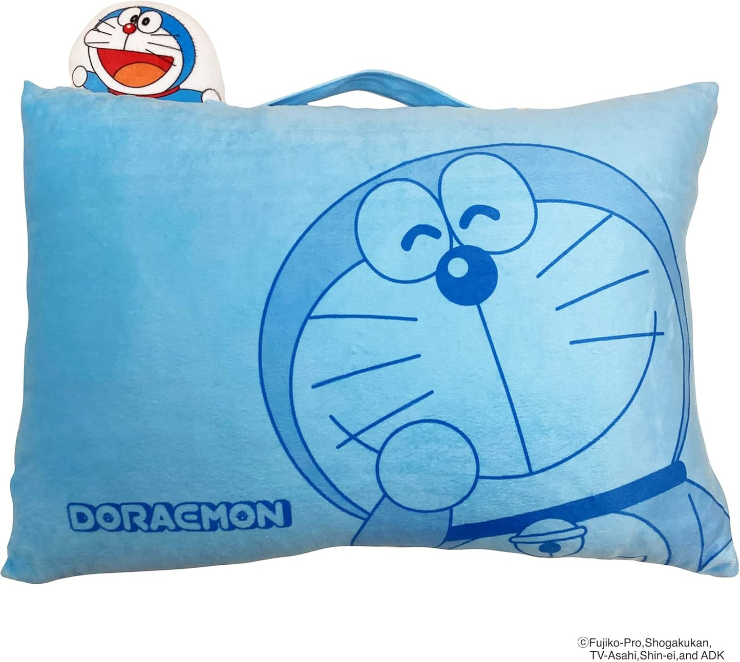 MORIPiLO Body Pillow Doraemon (Pillow with Mascot) With Handle Compact Cushion Goods Plush Toy Nap Pillow 11.0 x 15.4 x 3.5 inches (28 x 39 x 9 cm) Blue Character Morishita Pillows