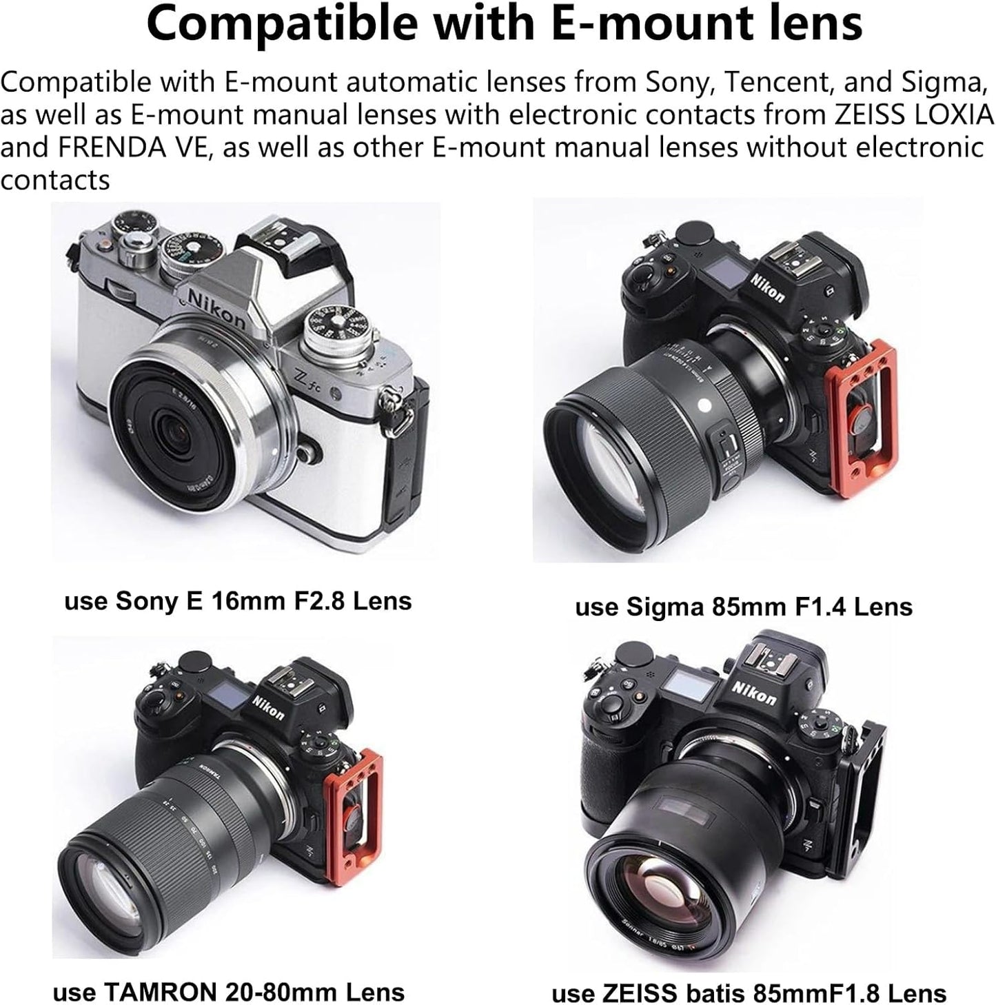 Megadap ETZ21 Pro FE Mount Lens to Z Mount Conversion Lens Adapter Tamron Sigma FE Mount Lens to Z Mount ZFC Z8 Z5 Z50 Z6 Z7 Z6II Z7II Z9 Fast Auto Focus