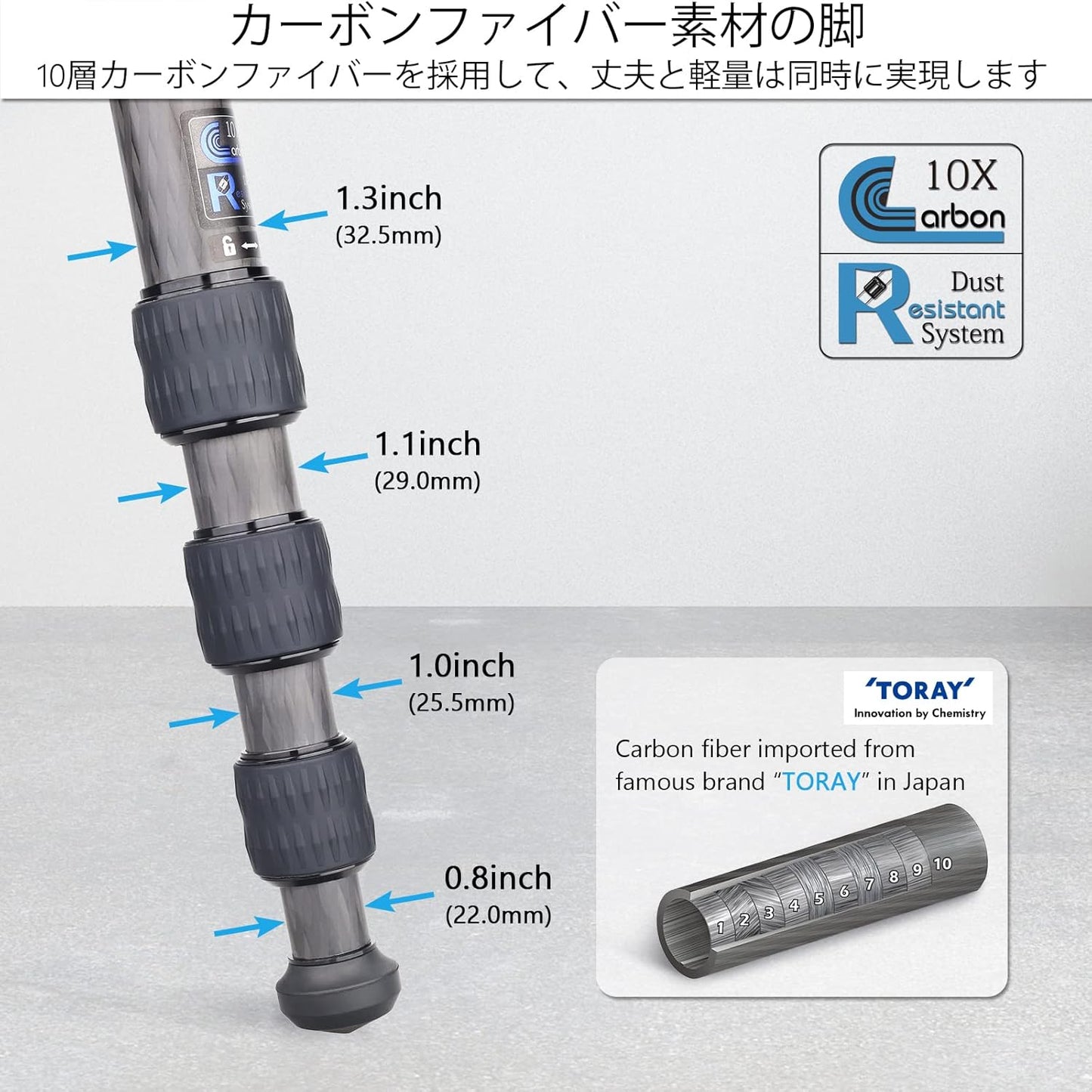 Carbon Camera Tripod, Professional, Aluminum Alloy, Nut Lock Tripod, Stand, Half Ball, Bowl Adapter, ARTCISE Outdoor Travel, Home, Convenient to Carry, Stability, Compatible with Video, Digital