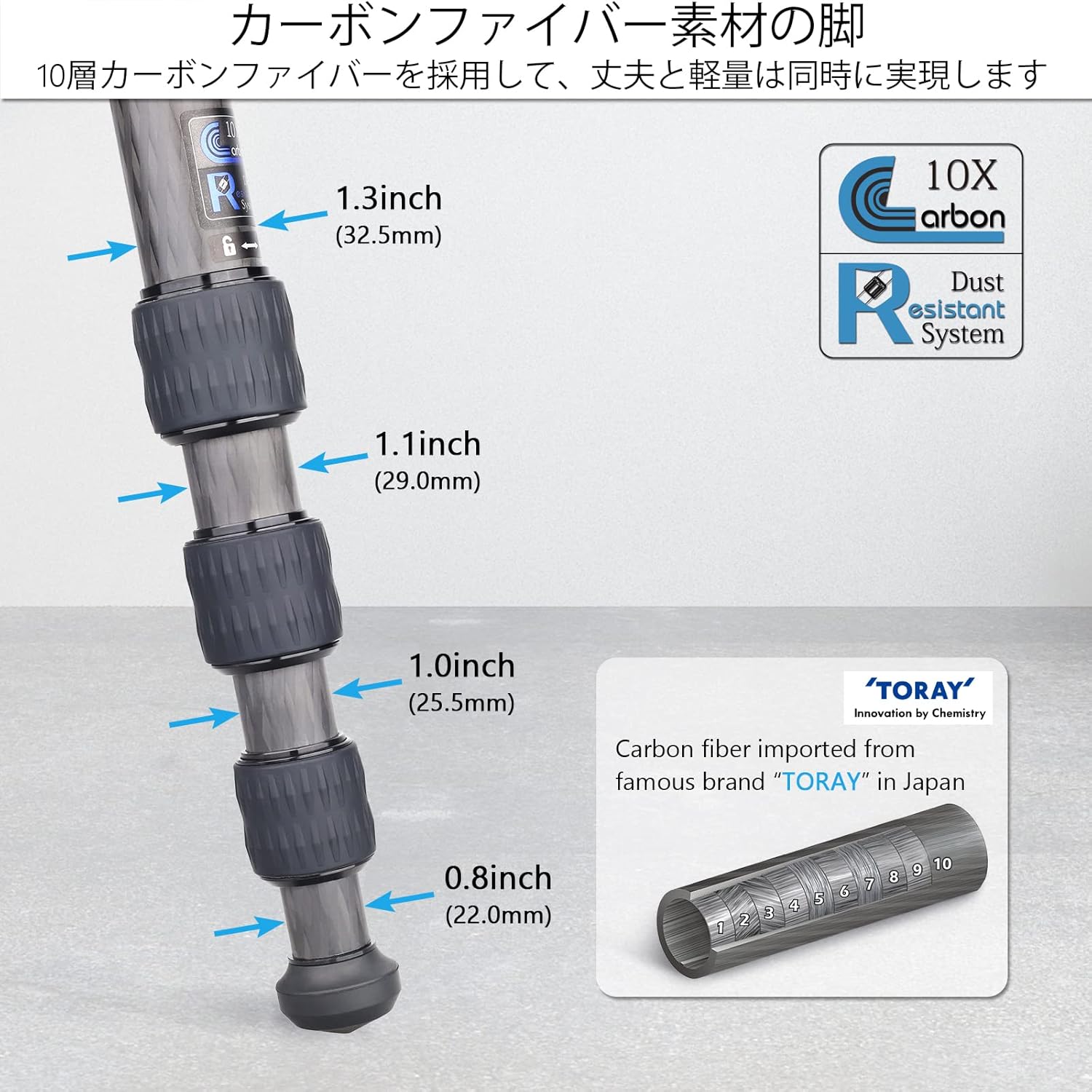 Carbon Camera Tripod, Professional, Aluminum Alloy, Nut Lock Tripod, Stand, Half Ball, Bowl Adapter, ARTCISE Outdoor Travel, Home, Convenient to Carry, Stability, Compatible with Video, Digital