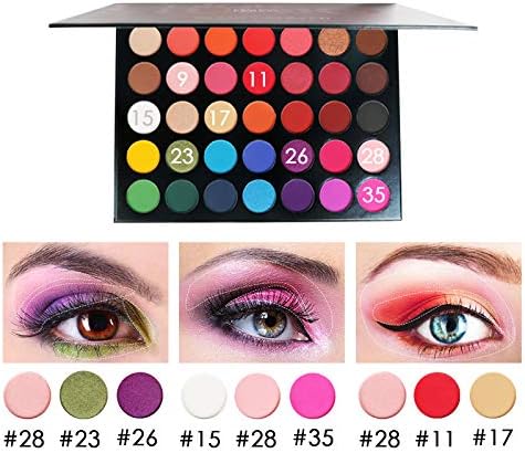 Beauty Glazed 35 Color Eyeshadow Palette, Eyeshadow Palette, Pearl/Matte, Transparent, Moisturizing Ingredients, Western Style, Portable, Easy to Use, Multicolor