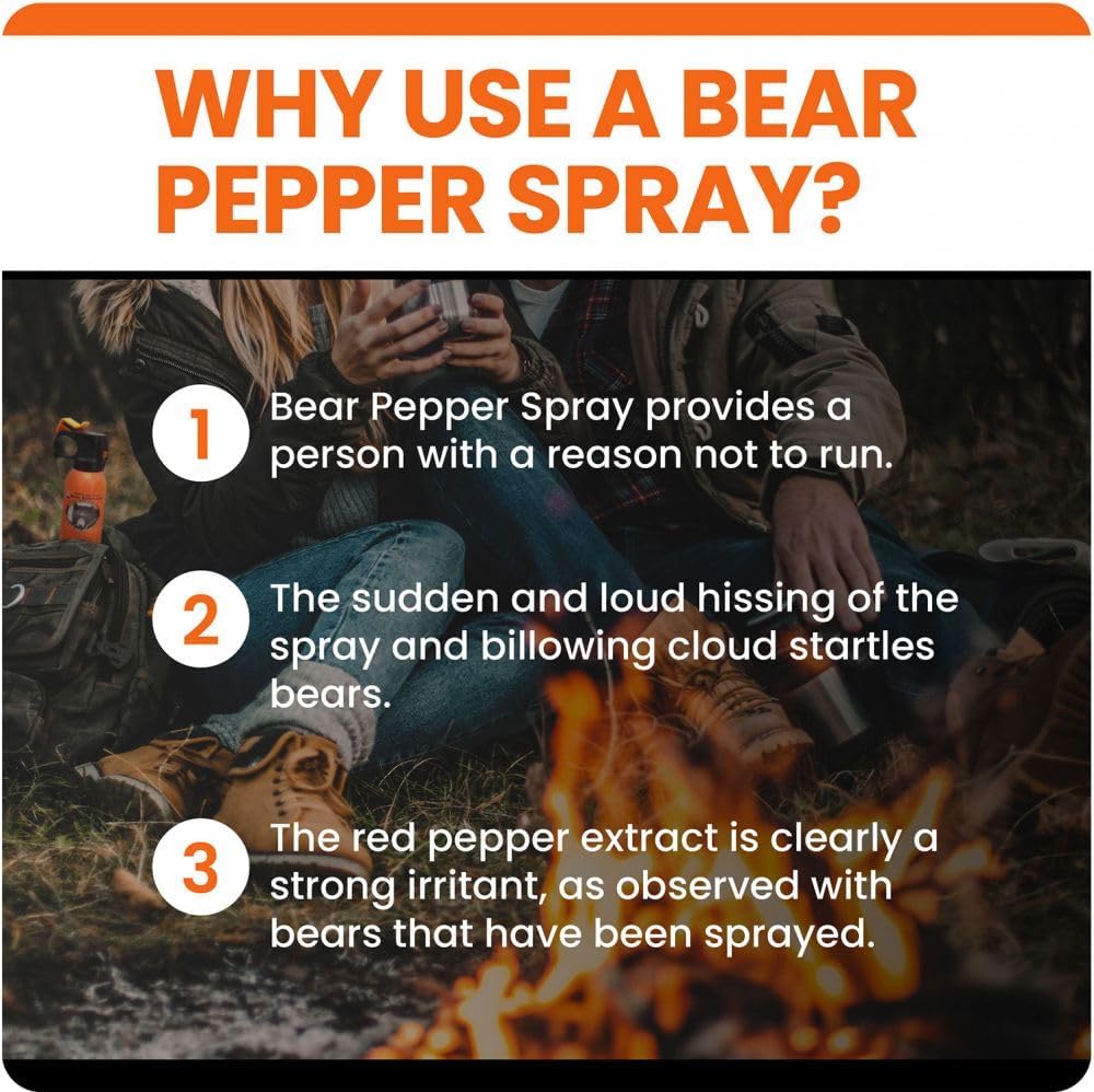 EPA Certified UDAP Bear Spray with Holster (Adopted by U.S. Forest Service) Officially Imported Bear Spray Commercial Use Municipal Introduction Corporate