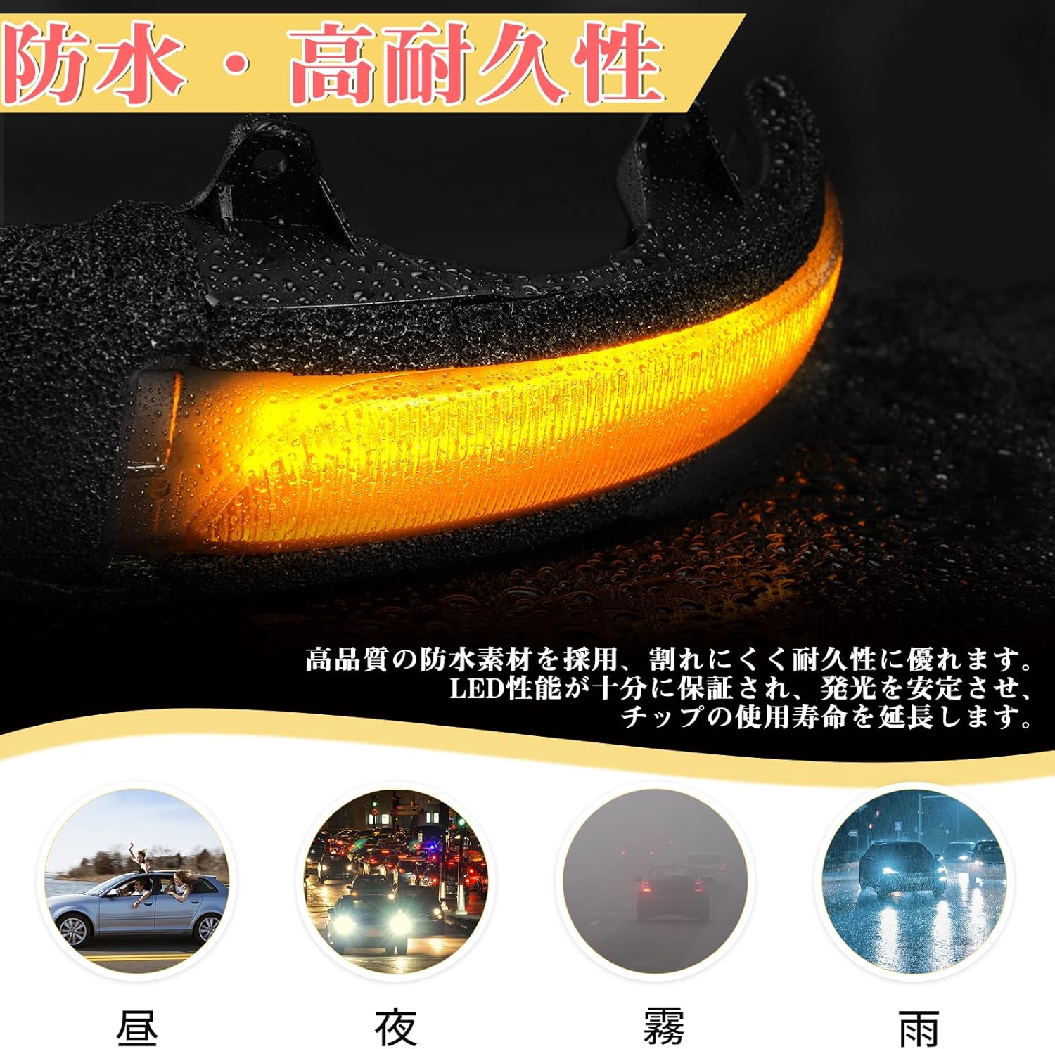 GemPro Land Cruiser 200 Series Land Cruiser Prado 150 Series Toyota Compatible Sequential Mirror Turn Signals LED Fully Flashing and Flowing Turn Signals Switching Custom Parts Compatible with Vehicle