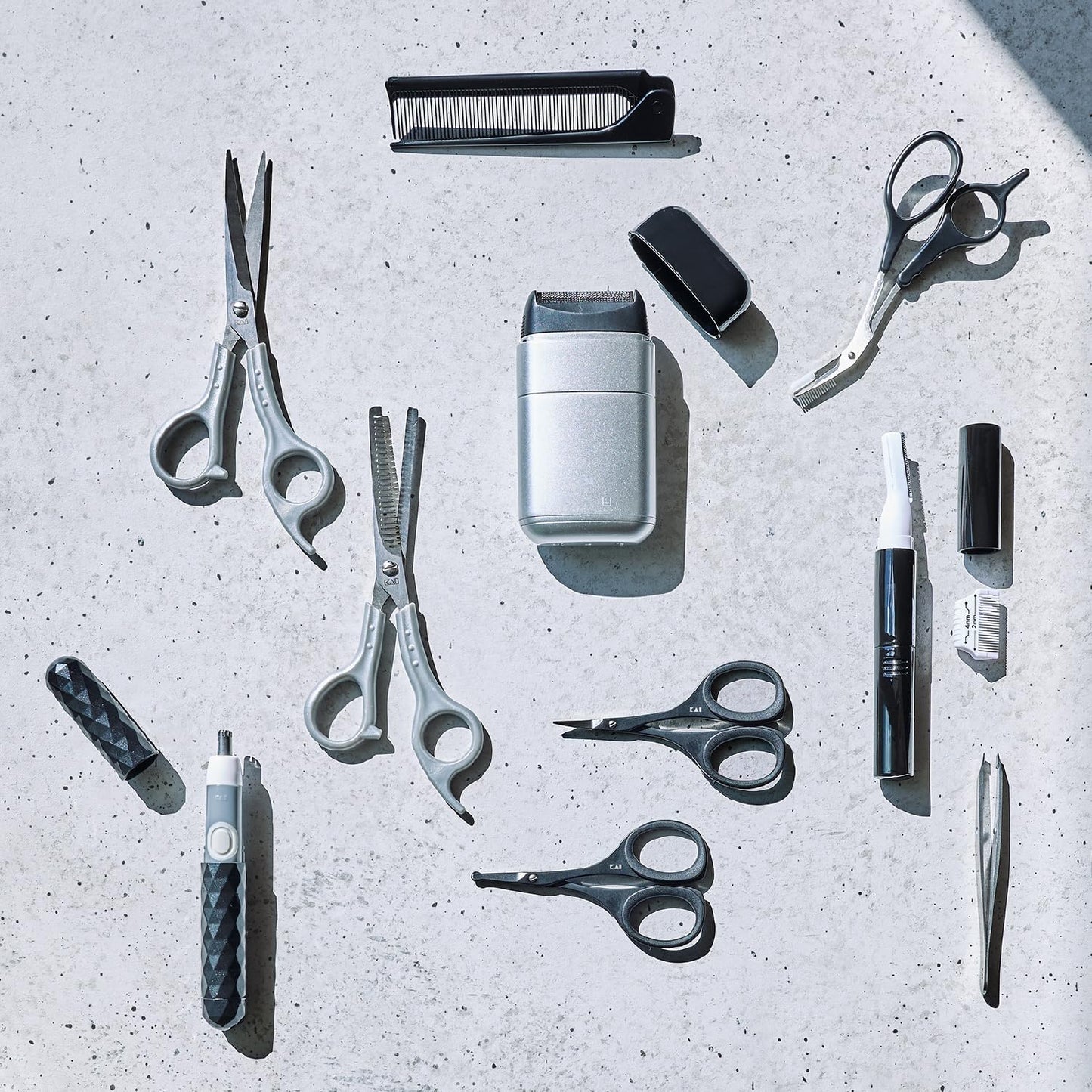 Kai KAI KQ3205 Hair Cutting Set with Self-Cutting Manual, Stainless Steel Knife, Men's, Haircut Scissors