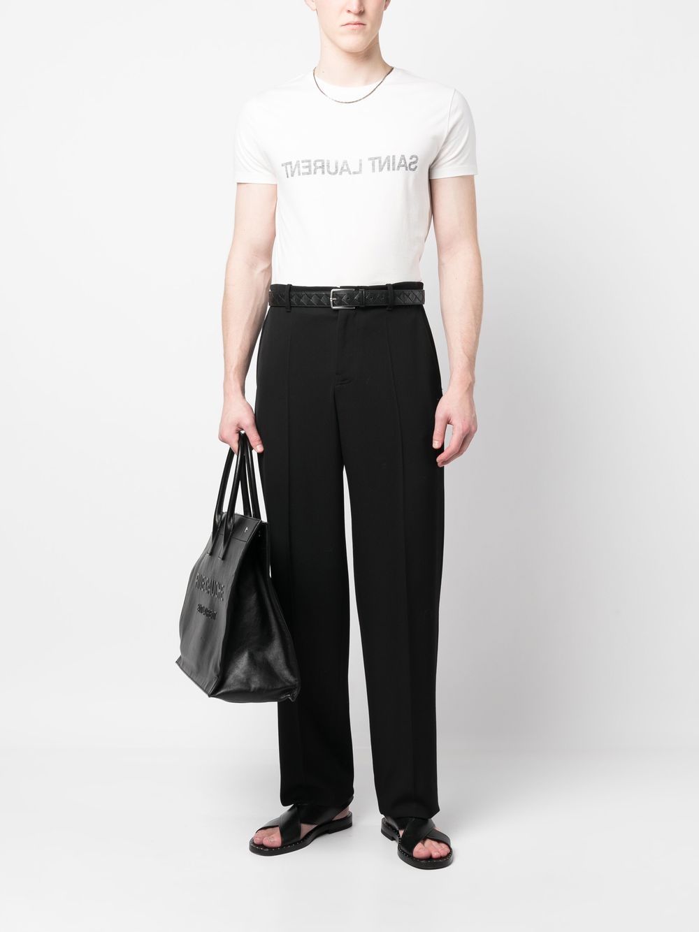 Saint セントローランロゴコットンTシャツ - Image 6