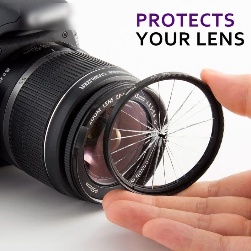 Lens Hood ES-68 & Lens Filter 49mm Compatible Set of 2 for Canon Lens (ES-68 & 49mm Filter)