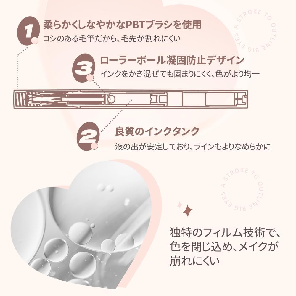 ukiss Ultra Thin Eyeliner for Shadows, Teardrop Bag, Lid Liner, Liquid 0.02 fl oz (0.55 ml) (Shadow Color Liner, 03 Greige)