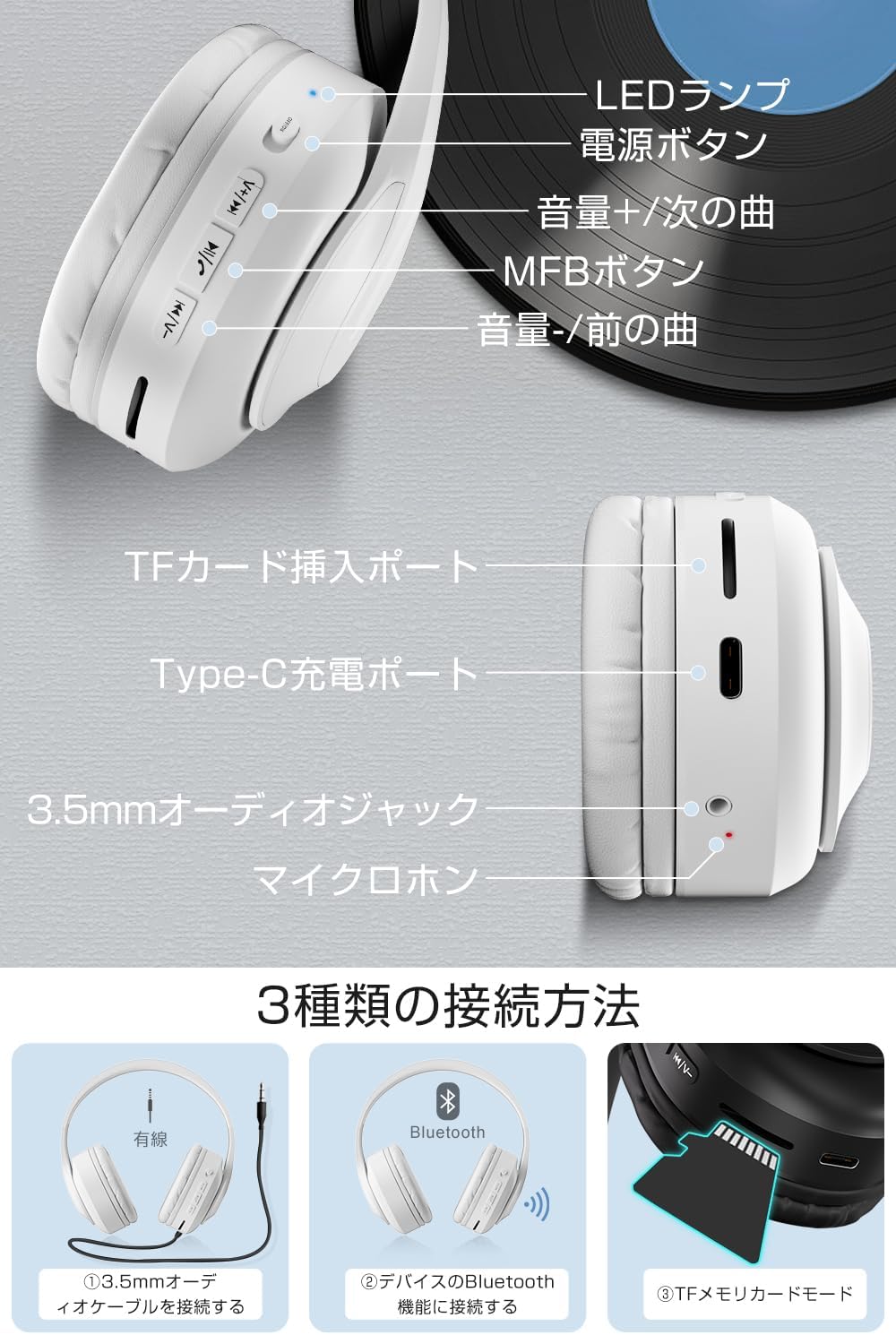 Bluetooth Headphones, Wireless Headphones, Wireless, Dual-Use, Bluetooth 5.3, Low Latency, HIFI High Sound Quality, Up to 42 Hours Continuous Playback, Over-Ear, Stereo, Connects to 2 Devices