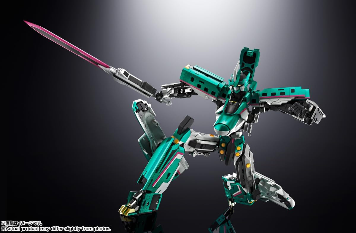 TAMASHII NATIONS Soul of Chogokin GX-115 Shinkansen Transforming Robot Shinkalion E5 Hayabusa Approx. 10.2 inches (260 mm) ABS & Diecast Painted Action Figure