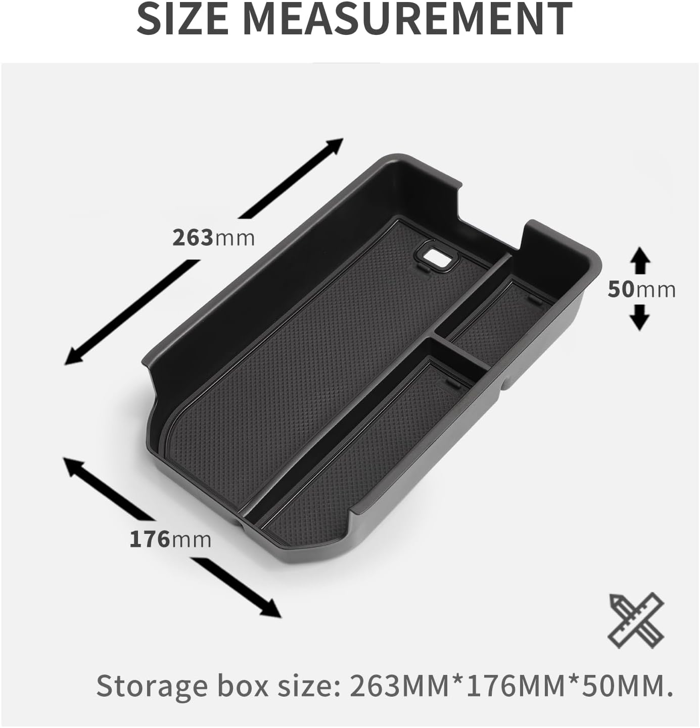 Toyota Land Cruiser 250 Land Cruiser 250 Series Console Box, Land Cruiser 250, 2024, Armrest Box, Storage Box, Small Items, Anti-Slip, Rubber Mat Included, Interior Parts, Accessories, Black