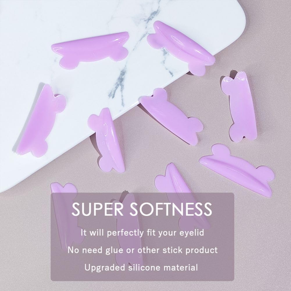 Libeauty Eyelash Perm Pad Cute Mouse Shaped Reusable Eyelash Lift Shield Self Adhesive Super Soft Eyelash Perm Rod 10pcs/5 Sizes Eyelash Perm Tool