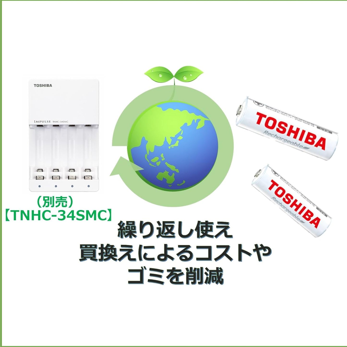 Toshiba TNH-3ME(WB) 20P Rechargeable Nickel-Metal Hydride Battery Standard Model, AA Size (Set of 20)