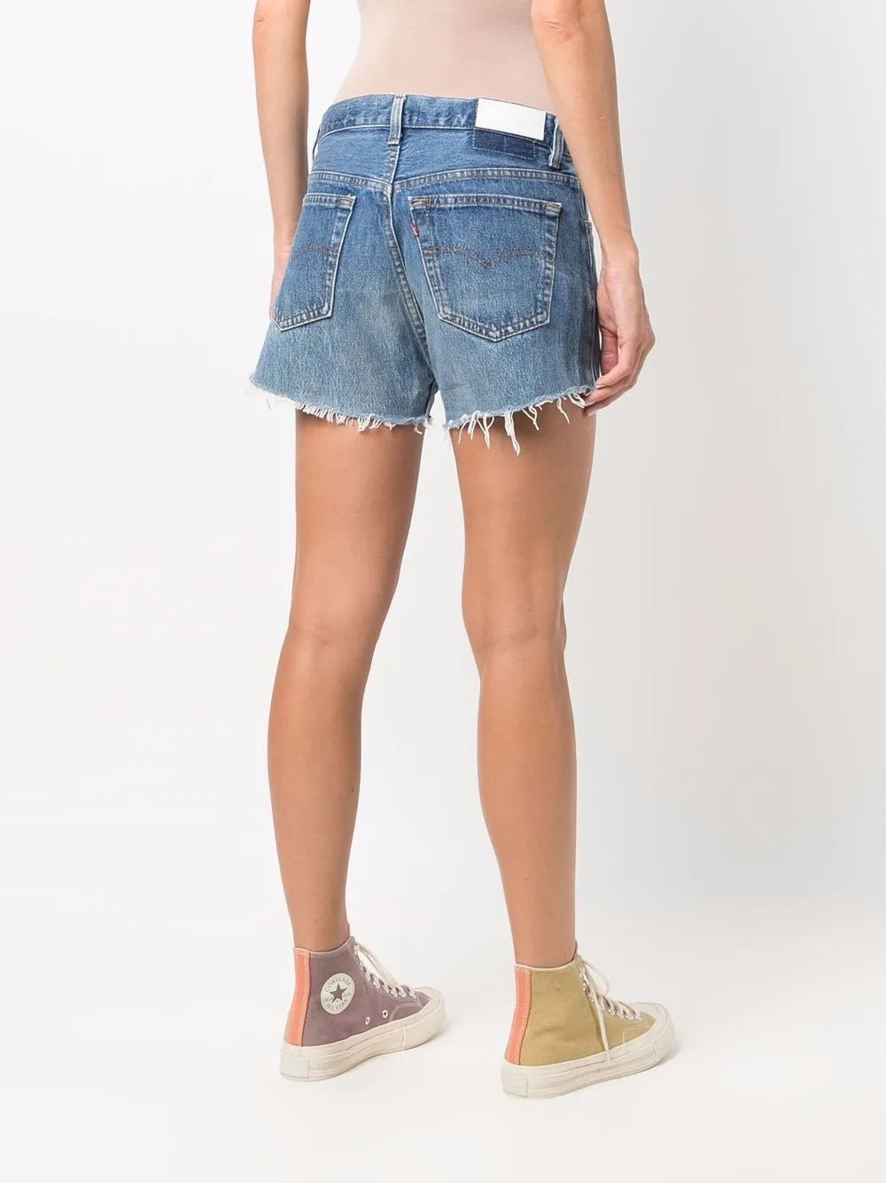 Re Re/Done Raw Cut Denim Shorts - Image 6