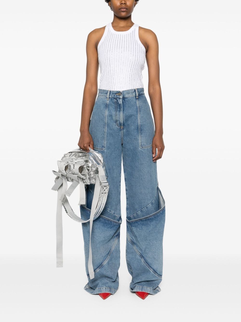 The Attico Strassが覆われた綿のトップ - Image 6