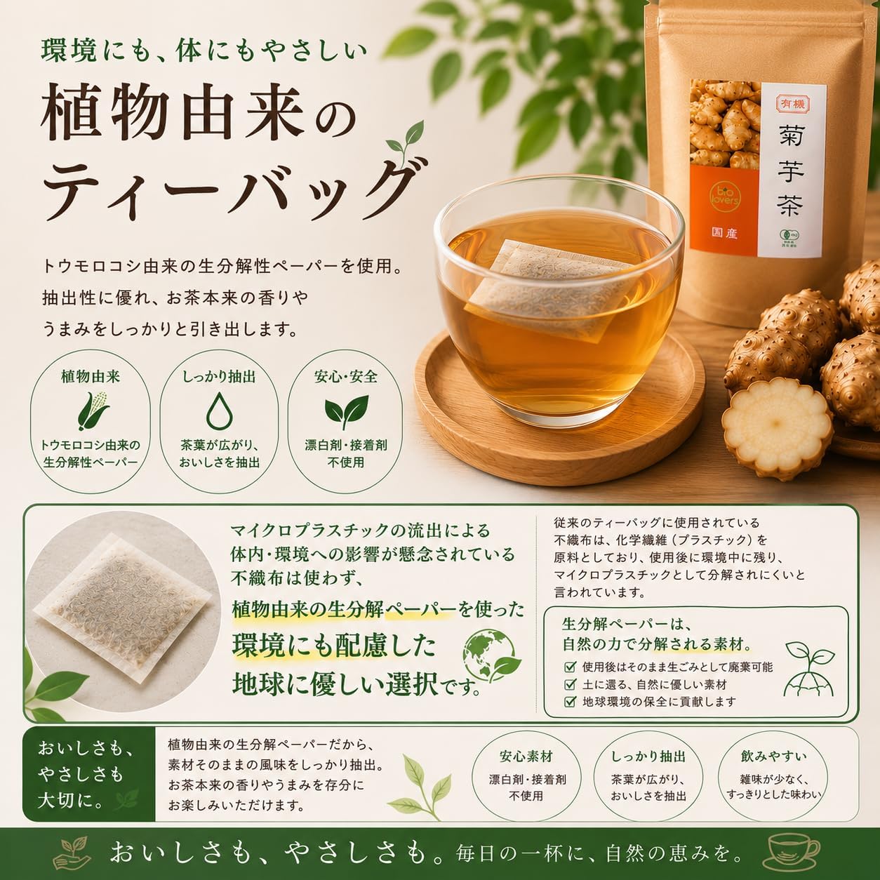 Organic Chrysanthemum Tea Bags, 40 Packets, Made in Kumamoto Prefecture, JAS Certified Organic, 100% Japanese Chrysanthemum, Caffeine-free, Plant-derived Tea Bags, For Cold Brew and Hot Water