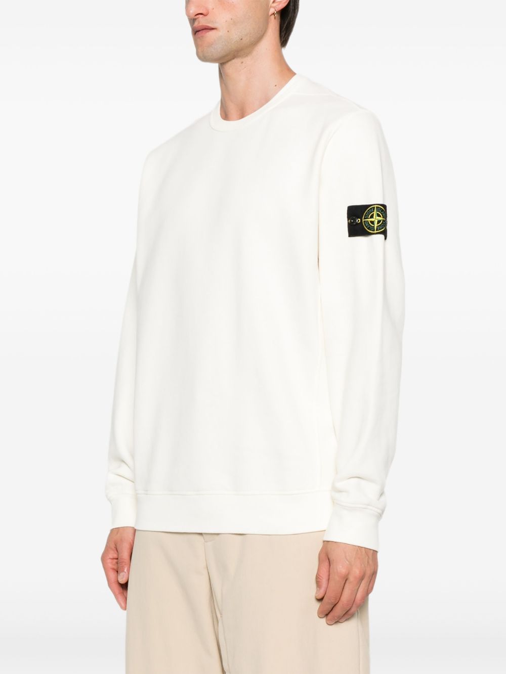 Stone Stone Island Logo Cotton Crewneck Sweatshirt - Image 6
