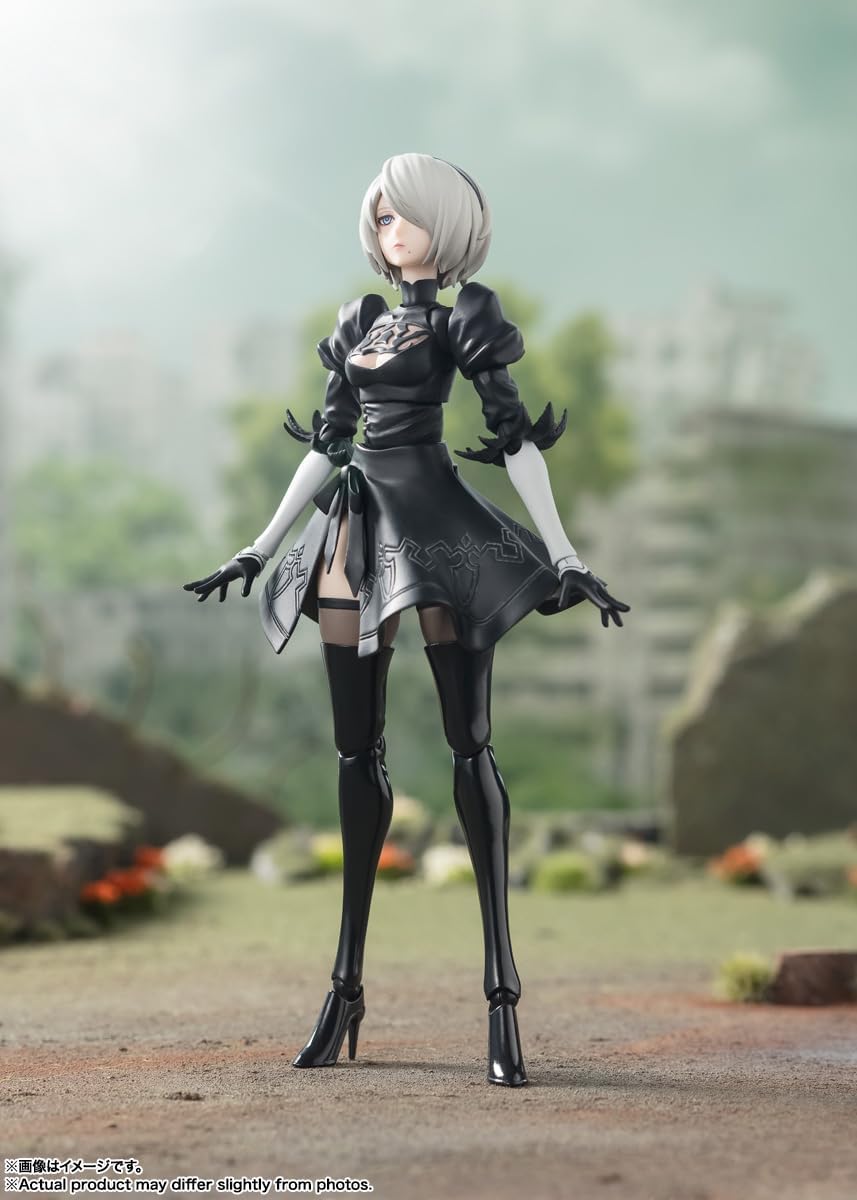 BANDAI SPIRITS S.H. Figuarts "NieR: Automata Ver. 1.1a" (Nier Automata Ver1.1a) 2B, Approx. 5.9 inches (150 mm), PVC & ABS, Pre-painted Action Figure