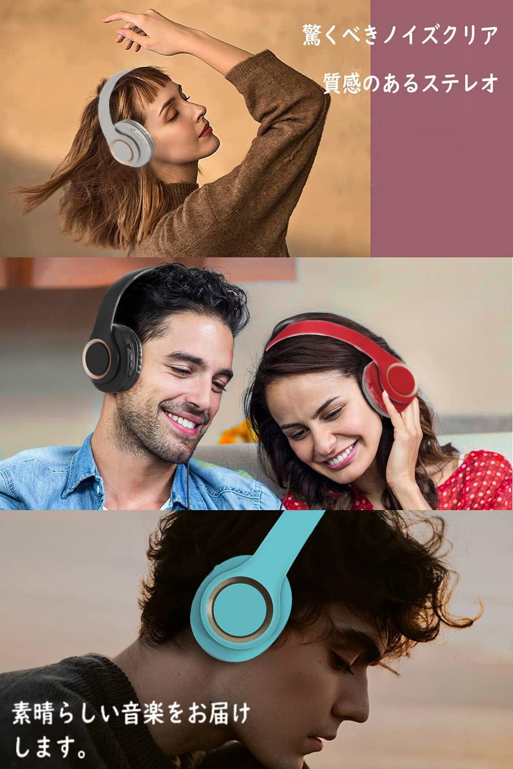 Wireless Headphones Bluetooth 5.3 Over Ear Bluetooth Headphones/Low Latency/Closed Type Sound Leak Resistant/Built-in Microphone/Lightweight Comfortable Fit/Foldable/40mm HD Driver Unit/3.5mm AUX