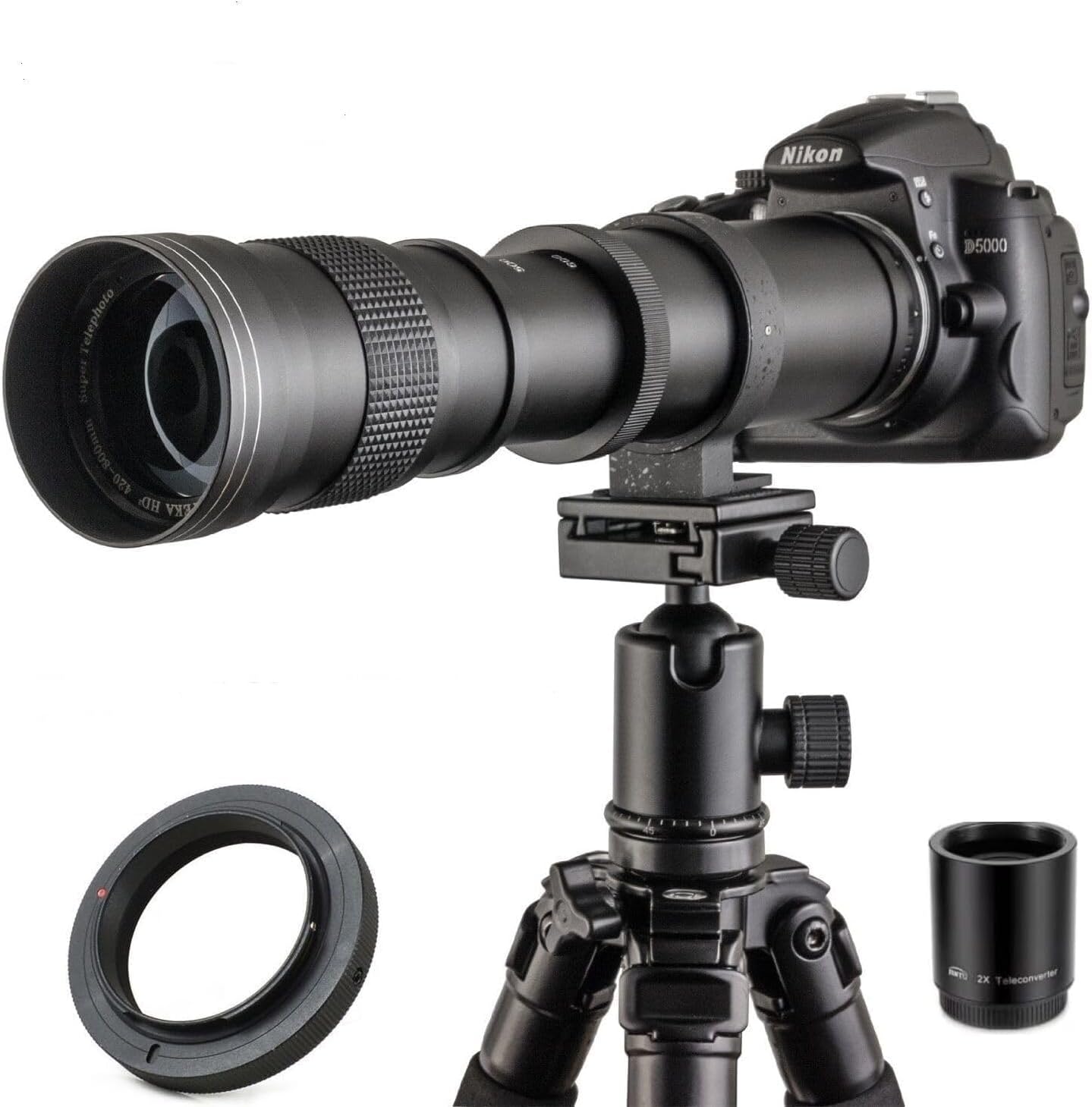 JINTU Telephoto Lens 420-1600mm f8.3 Zoom SLR Camera Lens for Canon T7i T6 T6i T6s T7 T8i T3i, T4i, T5, T5i, SL2, SL1 4000D 2000D 80D 90D 5D III 6D 7D II 60D 70D 70D Telephoto Lens D 250D 750D 760D