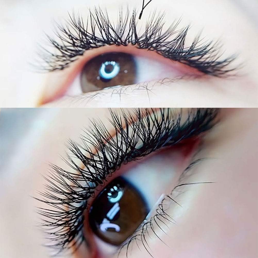 Musthetes Eyelash Exclusively for Eyelash Extensions, Fake Mink Crush, Lightweight, Soft, Eyelash Extensions, Special Y Shape, Thickness 0.07 Curls, C, Length 0.3 - 0.5 inch (8 - 12 mm), Mixed Black, EE-143