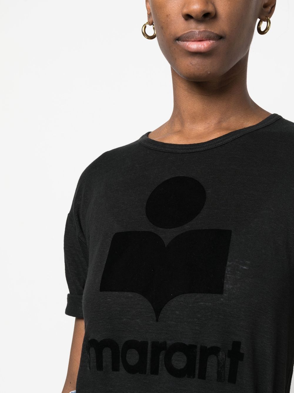 Marant Marant Etoile KoldiロゴリネンTシャツ - Image 6