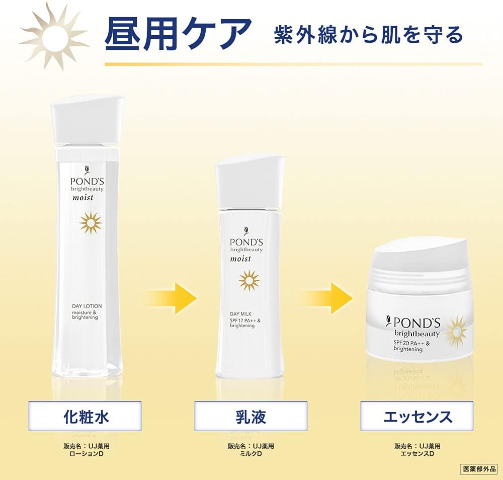 POND'S Bright Beauty Medicated Milk Lotion (For Day/Night) Main Unit, 2.4 fl oz (70 ml) + 2.4 fl oz (70 ml)