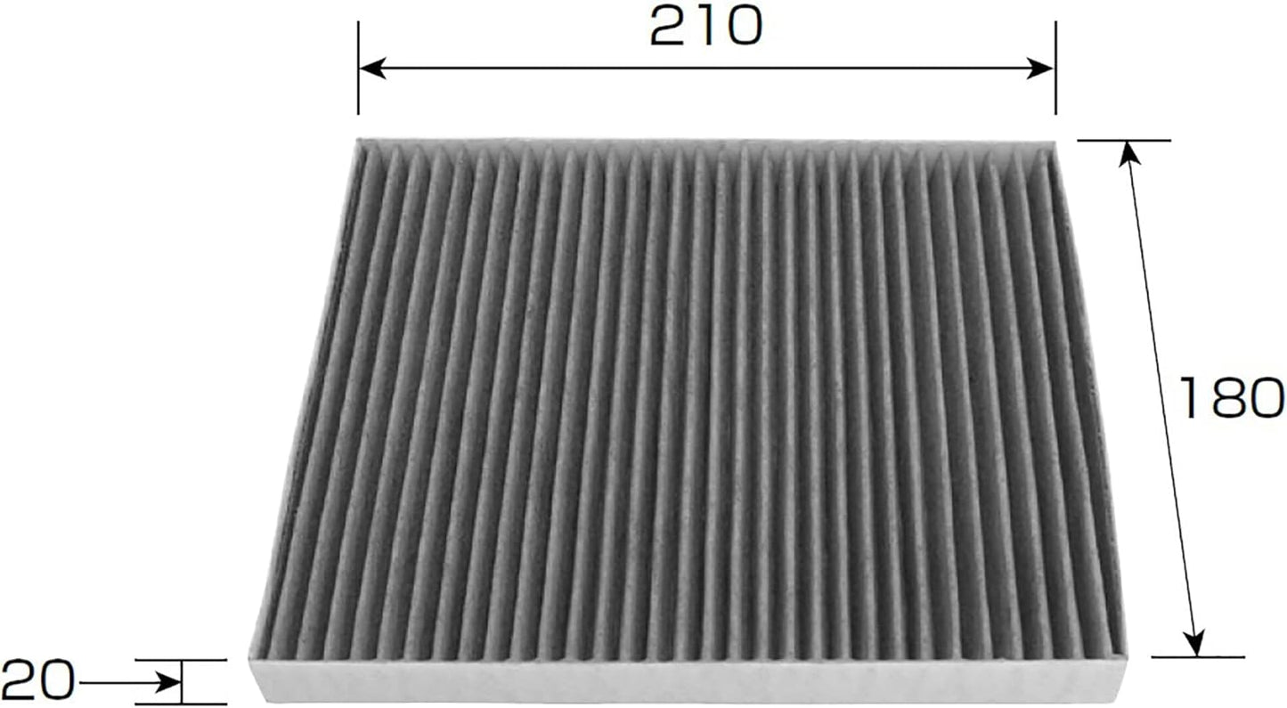 PIAA Procare PCP-S2 Automotive Air Conditioner Filter, High Dust Collecting, Deodorizing, Antibacterial, Blocks Viruses, Pollen, Allergens, For Nissan and Suzuki Vehicles Including Lapin, Palette, Wagon R, Others, 1 Filter