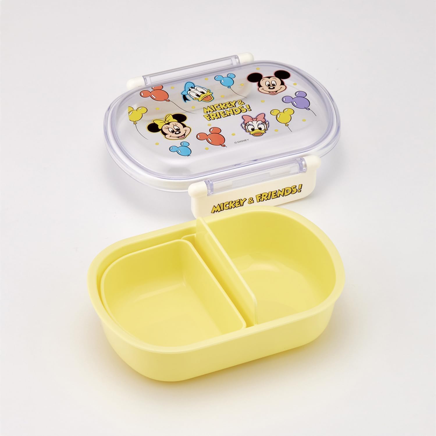 Skater QAF2BAAG-A Children's Bento Box, 12.2 fl oz (360 ml), Fluffy Lid, Made in Japan, 1 Tier, Dishwasher Safe, Microwave Safe, Disney Mickey & Friends Balloons, For Boys & Girls
