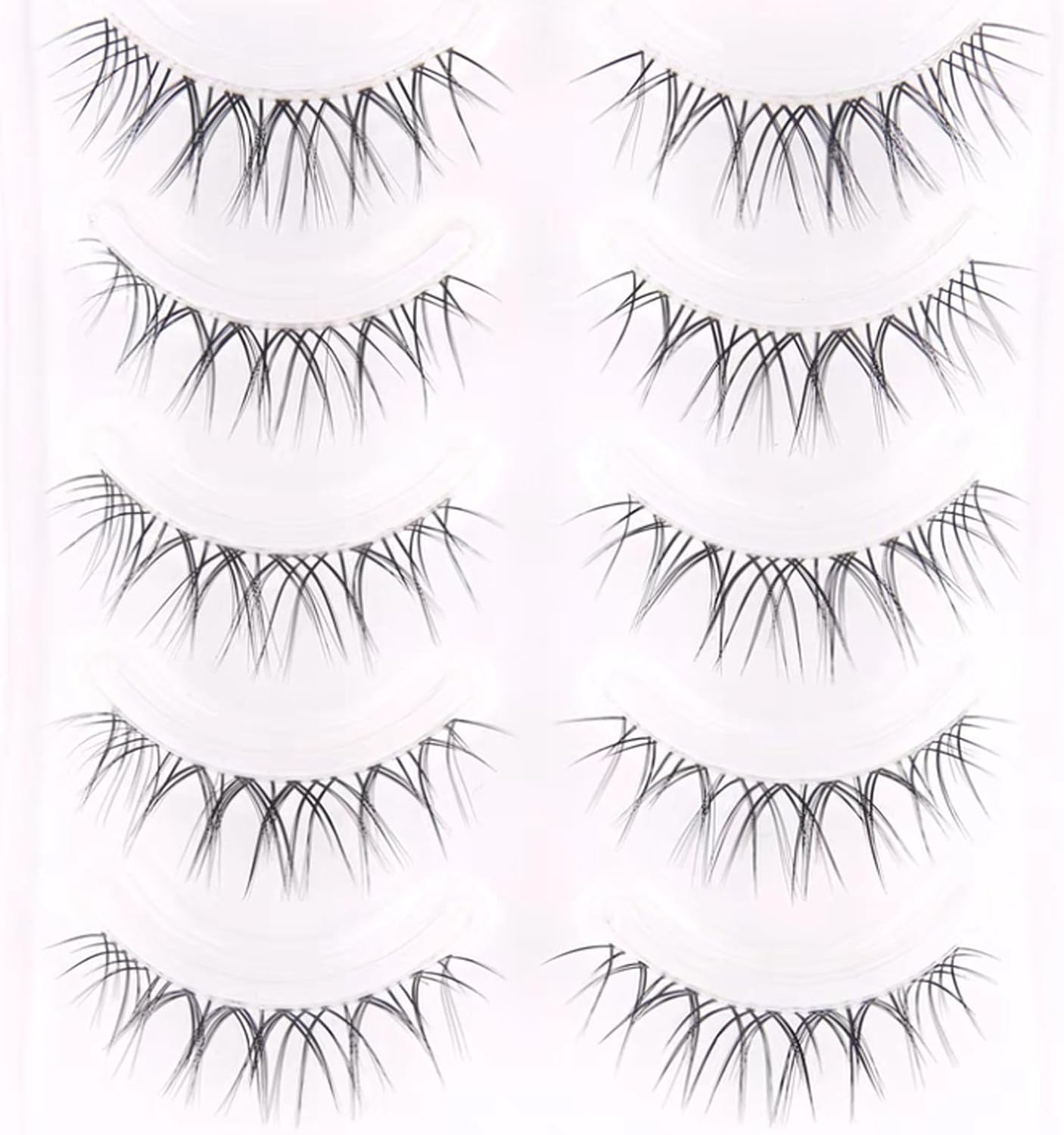 False Eyelashes, 5 Pairs Natural False Eyelashes, Natural Eyelashes, Actress Eyelashes, Thin Makeup, Waterproof, Daily Use, Long Lasting, DIY Eyelashes at Home, Natural, Handmade, Ultra
