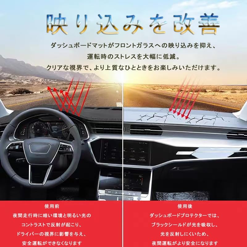 Model-Specific Car Dashboard Protective Cover Mat, Prevents Sun Damage, Interior Parts and Accessories, Flannel Material, 1-Piece Set