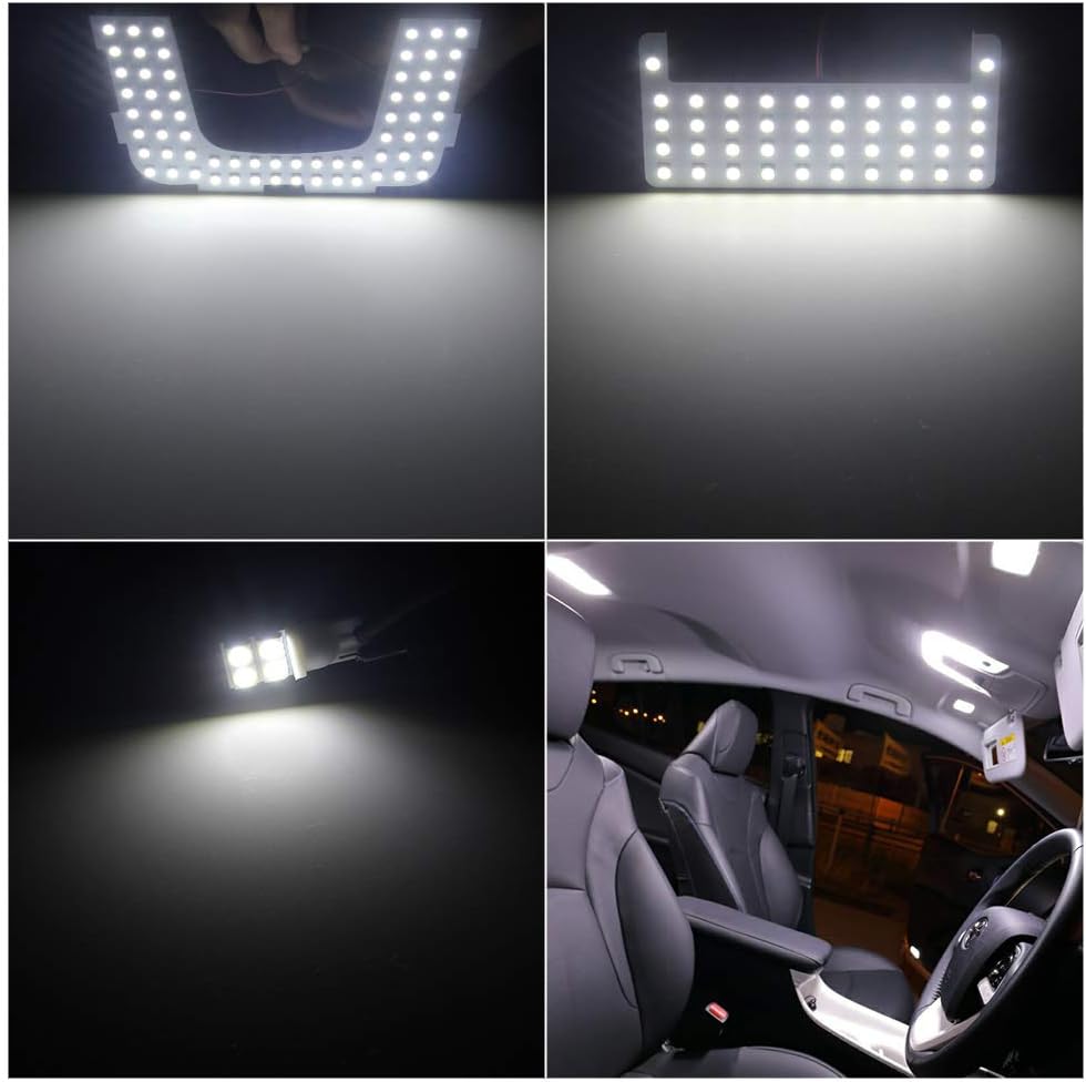 Opplight Lens 50 Series LED Cabin Lamp, White, Toyota Prius 50 Series, Indoor Light, ZVW50, ZVW51, ZVW55, Custom Parts, Easy Installation, 7-Piece Set (Toyota Prius 50 Series)