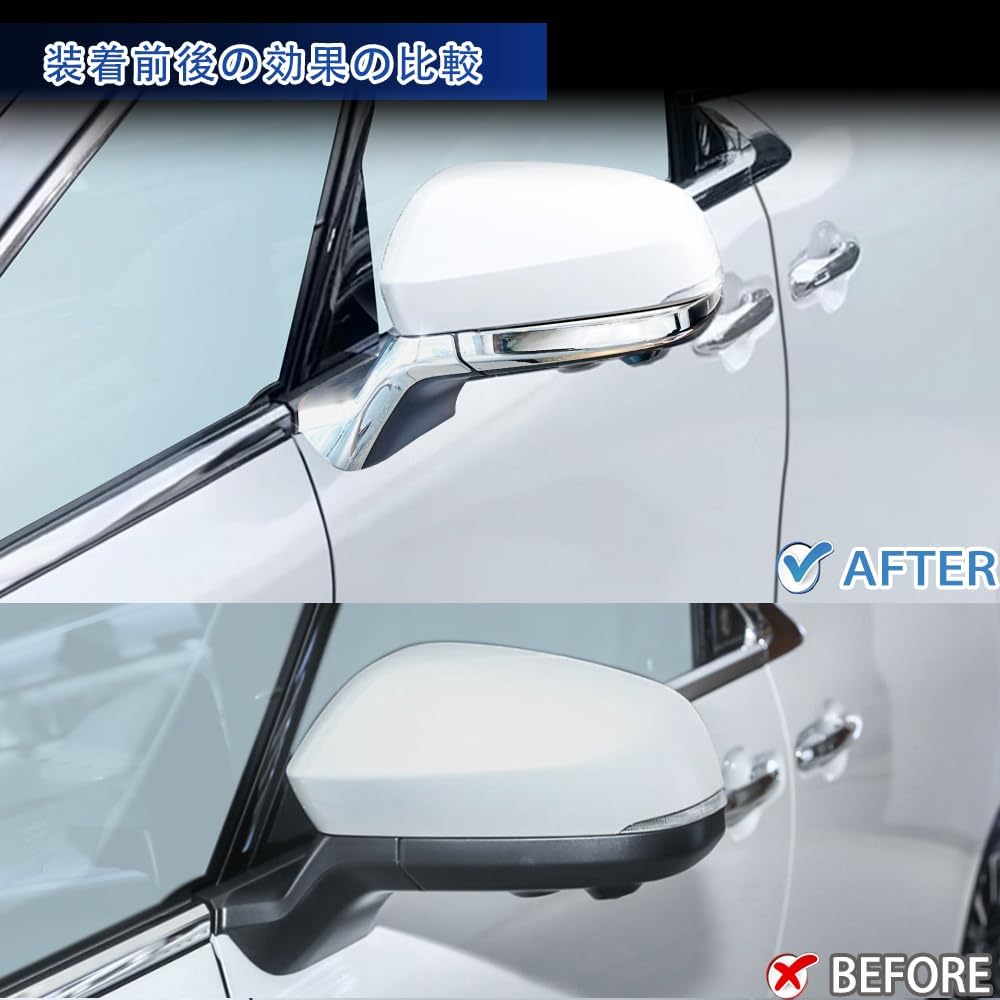 [GIKAKU] New Alphard 40 Series Vellfire 40 Series Accessory Parts Door Mirror Garnish Garnish Door Mirror Cover Exterior Custom Parts Vehicle Specific Design STYLE 2 (Bright Silver)