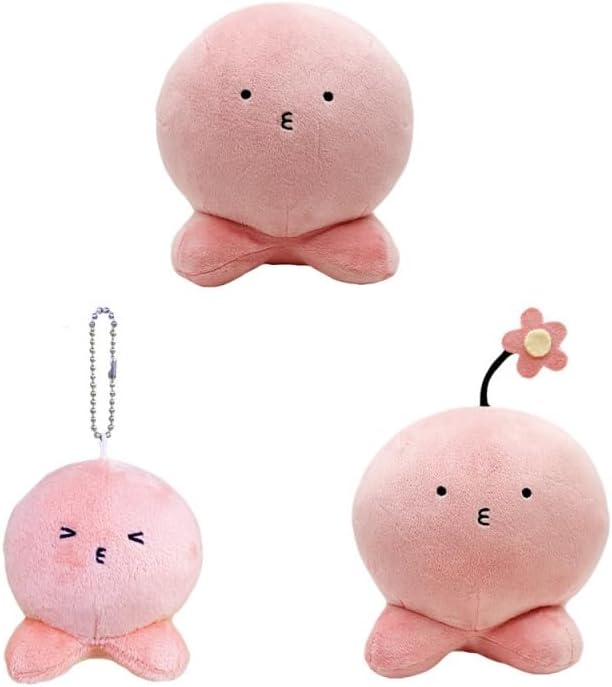 HIYOKU Anime Plush Toy 7.9 inches (20 cm), Cute, Soft, Fluffy, Body Pillow, Toy, Students, Sleeping, Warming Hands, Figurine, Anime Goods, Moe Goods, Fashionable (Pink Octopus)