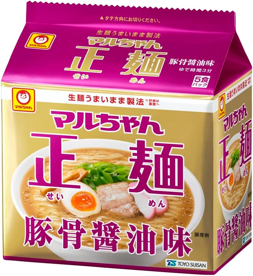 Maruchan Seomen Noodles 5 Pack Set (Soy Sauce, Miso, Salt, Pork Bone, Pork Bone Soy Sauce, Japanese Style Soy Sauce, Yakisoba), 7 Bags Each