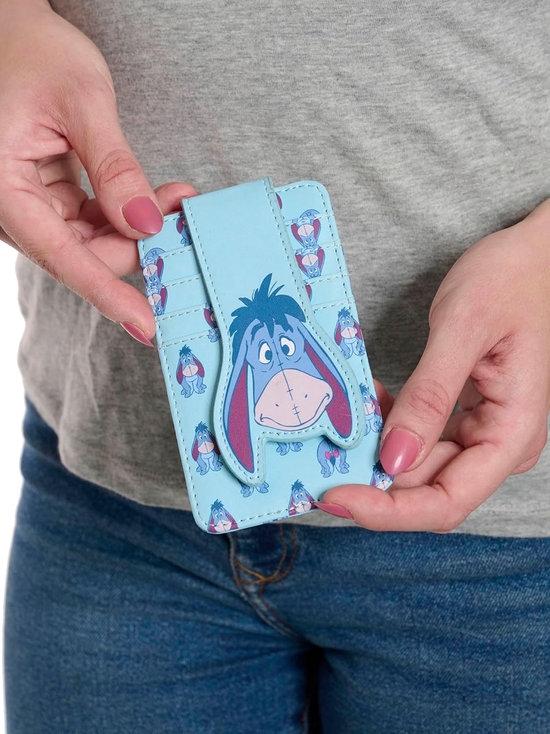 Cartera de Tarjetas Disney Compacta y Delgada (Eeyore Azul Claro)