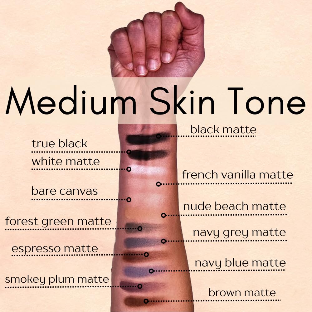 Sombra de ojos en polvo prensado mate, pigmento profundo, brillo de lujo, sombras de ojos negras, sin talco ni parabenos, vegano, sin pruebas de animales y sin crueldad, individual, maquillaje para mujeres maduras y jóvenes.