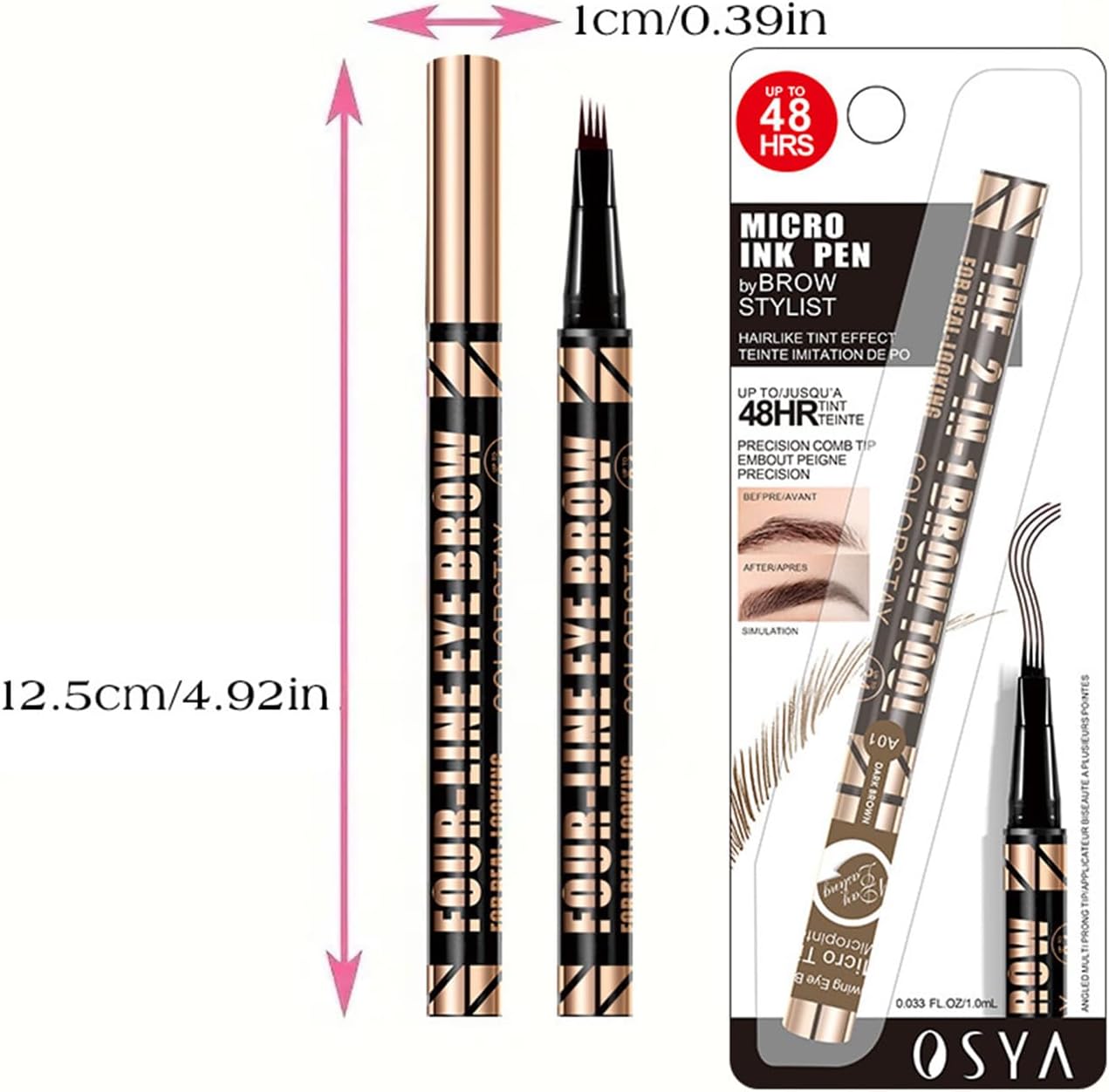 [Popular Eyebrow] Eyebrow Pencil, 3 Color Set, Ultra Fine Four Claw Eyebrow Pencil, Colorfast, Vivid Fork Brushes | Long Lasting Waterproof and Sweatproof | Natural Eyebrow Finish That Won't