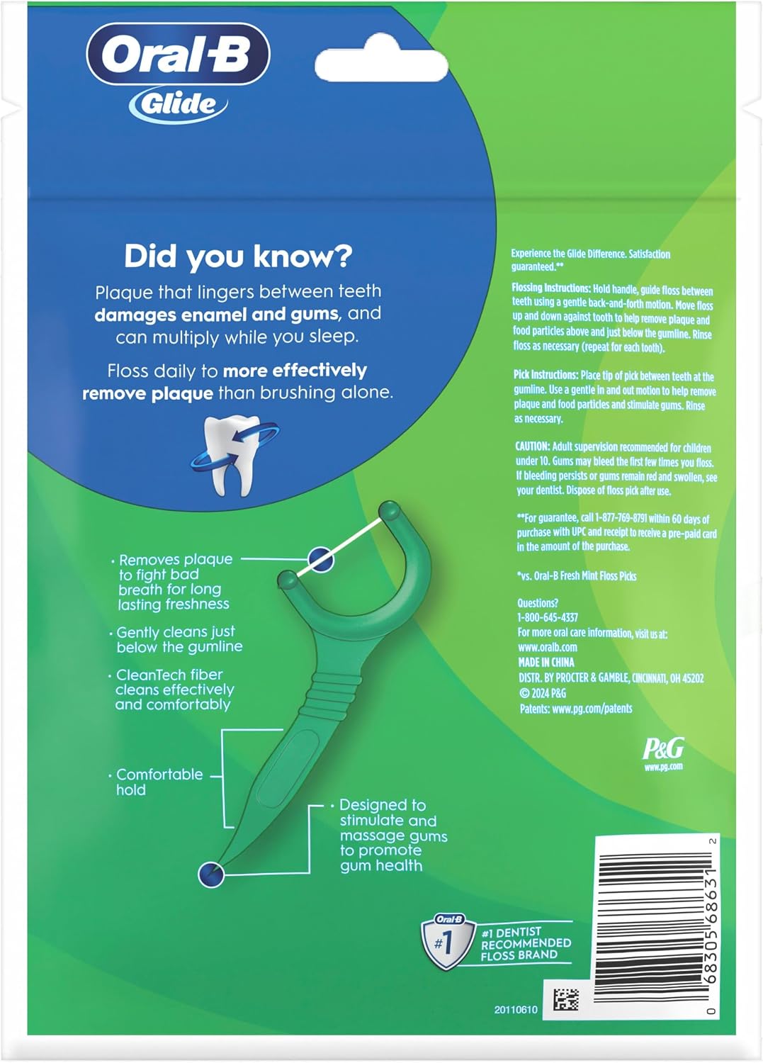 Oral-B ADV Floss Pick W/Scope 75