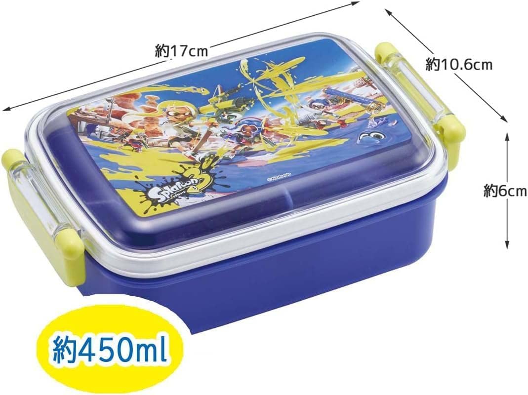 Skater (Skater) Bento Box for Kids, 450ml, Fluffy Dome Lid, Lunch Box, 1-Tier, Made in Japan, Splatoon 3, Boy, RBF3ANAG-A