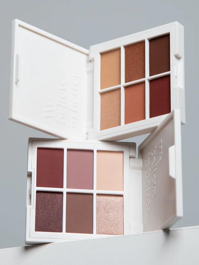ILIA - La paleta de sombras de ojos necesaria | Sin talco, acabados mate, satinado + metálico altamente pigmentados + acabados mezclables | Libre de crueldad, vegano (Nude cálido, 6 x 0.05 oz | 1.5 g)